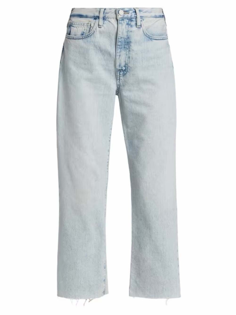 Frame Le Jean Crop Denim Light Wash Straight-Leg Jeans in Luster - 24